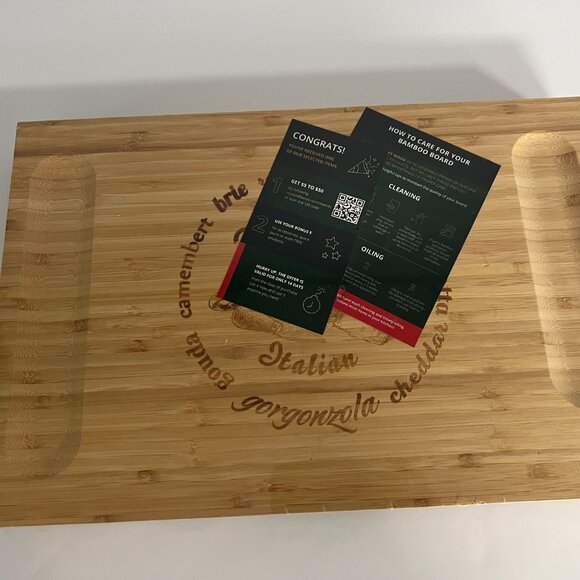 ROYAL CRAFT WOOD Bamboo Cheese Board and Knife Set - Picture 5 of 6